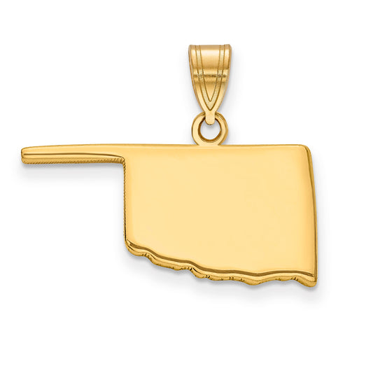 14k Yellow Gold 14KY Oklahoma State Pendant