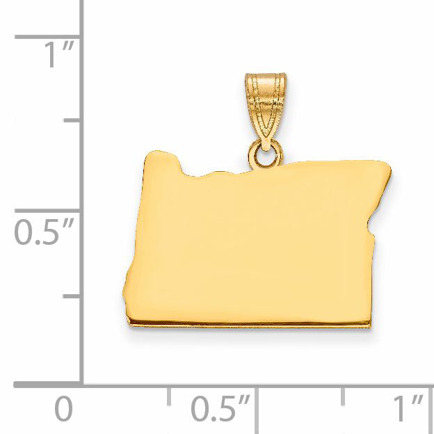14k Yellow Gold 14KY Oregon State Pendant