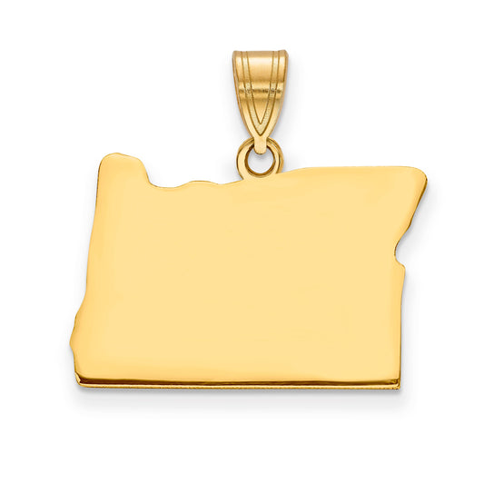 14k Yellow Gold 14KY Oregon State Pendant