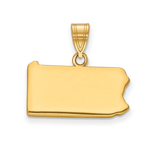 14K Yellow Gold 14Ky Pennsylvania State Pendant