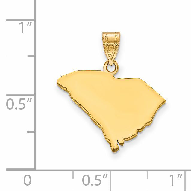 14k Yellow Gold 14KY South Carolina State Pendant