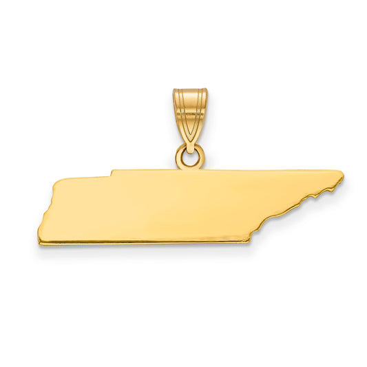 14k Yellow Gold 14KY Tennessee State Pendant