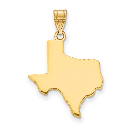 14k Yellow Gold 14KY Texas State Pendant