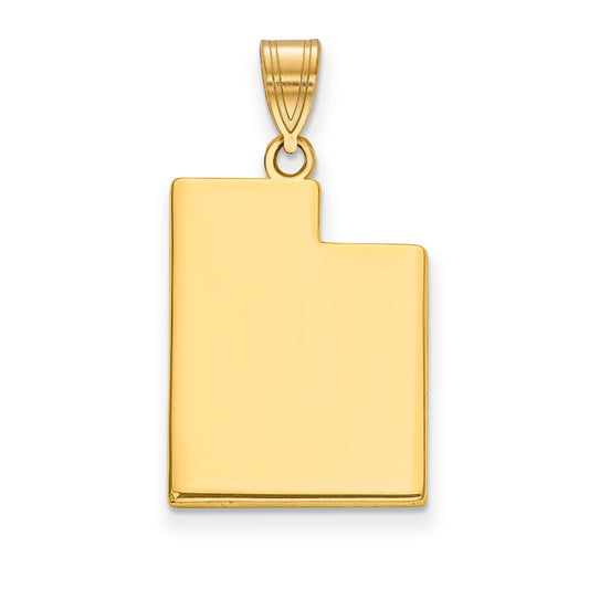14K Yellow Gold 14Ky Utah State Pendant