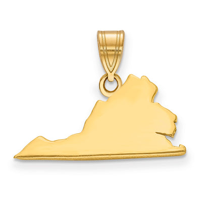14k Yellow Gold 14KY Virginia State Pendant