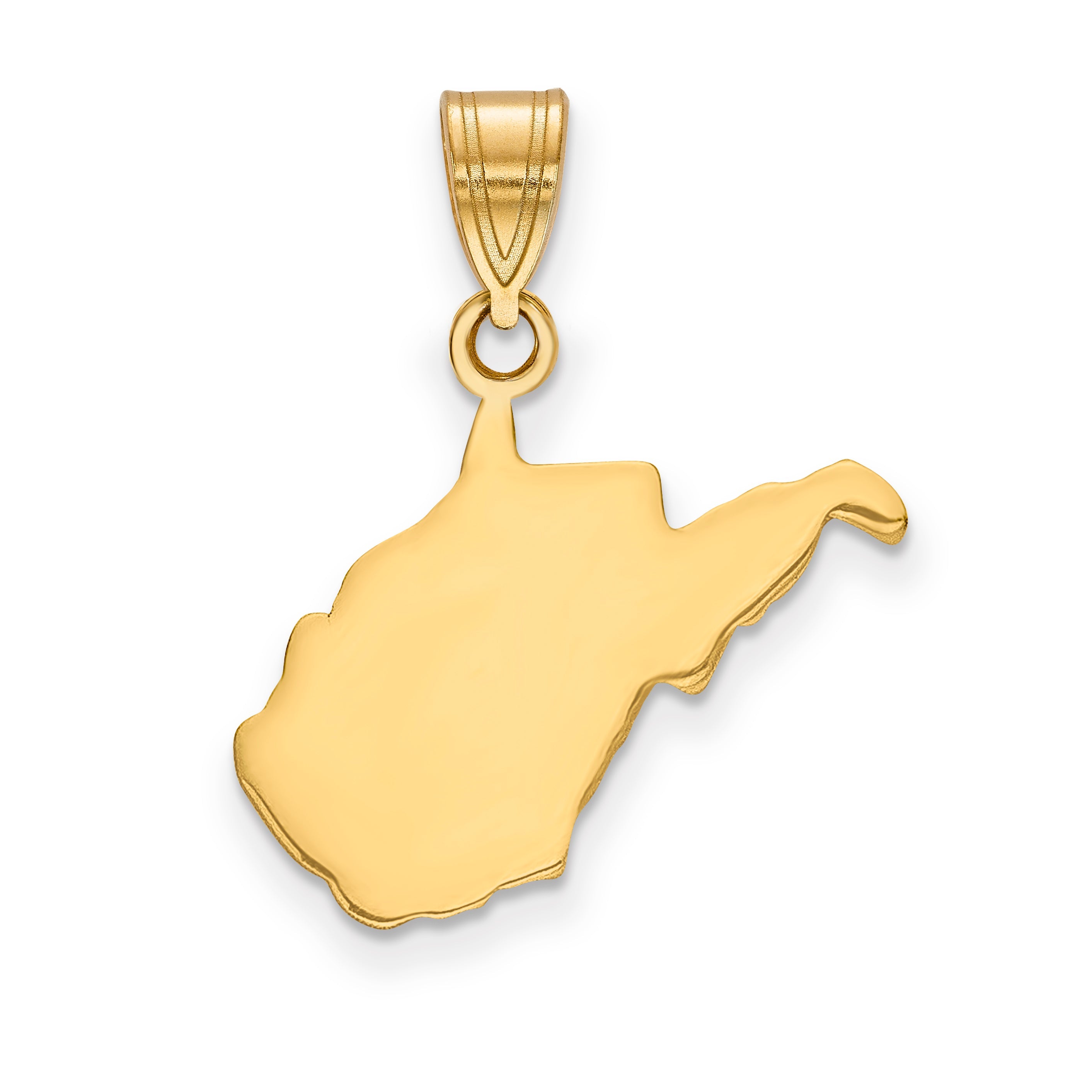 14k Yellow Gold 14KY West Virginia State Pendant