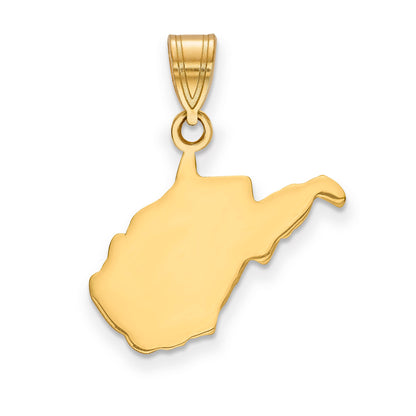 14k Yellow Gold 14KY West Virginia State Pendant