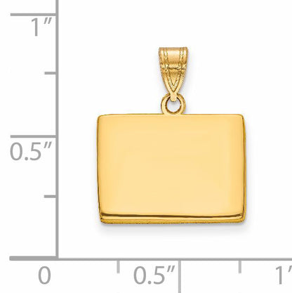14k Yellow Gold 14KY Wyoming State Pendant