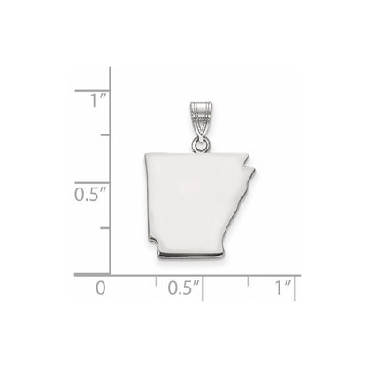 14K White Gold 14Kw Arkansas State Pendant