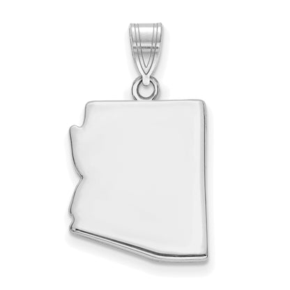 Sterling Silver Silver/Rhodium Plated Arizona State Pendant