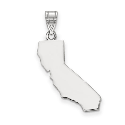 Sterling Silver Silver/Rhodium Plated California State Pendant