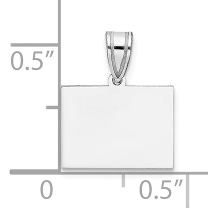 Sterling Silver Silver/Rhodium Plated Colorado State Pendant