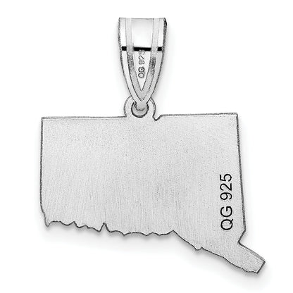 14k White Gold 14KW Connecticut State Pendant