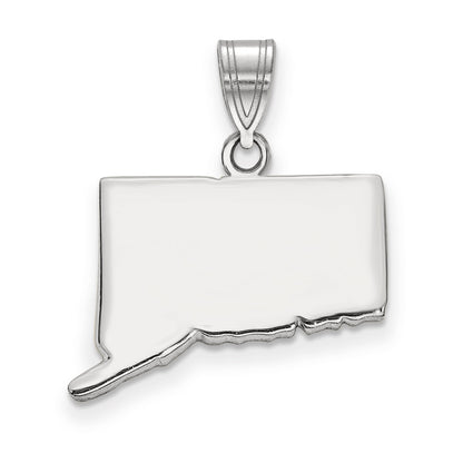 14k White Gold 14KW Connecticut State Pendant