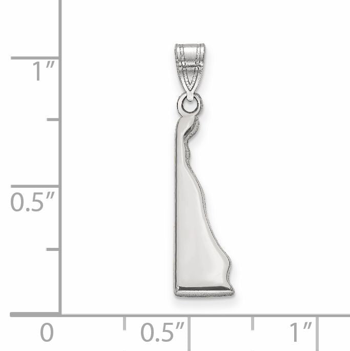 14K White Gold 14Kw Delaware State Pendant