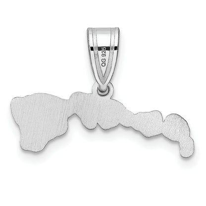 14K White Gold 14Kw Hawaii State Pendant
