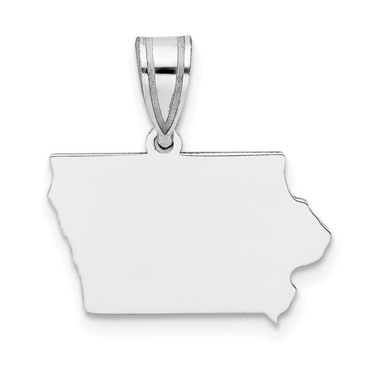 14k White Gold 14KW Iowa State Pendant