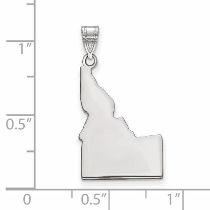 Sterling Silver Silver/Rhodium Plated Idaho State Pendant