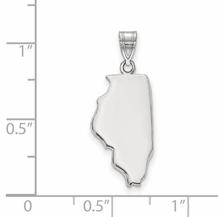 14K White Gold 14Kw Illinois State Pendant