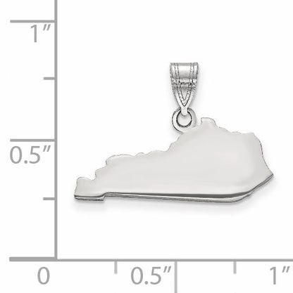 Sterling Silver Silver/Rhodium Plated Kentucky State Pendant
