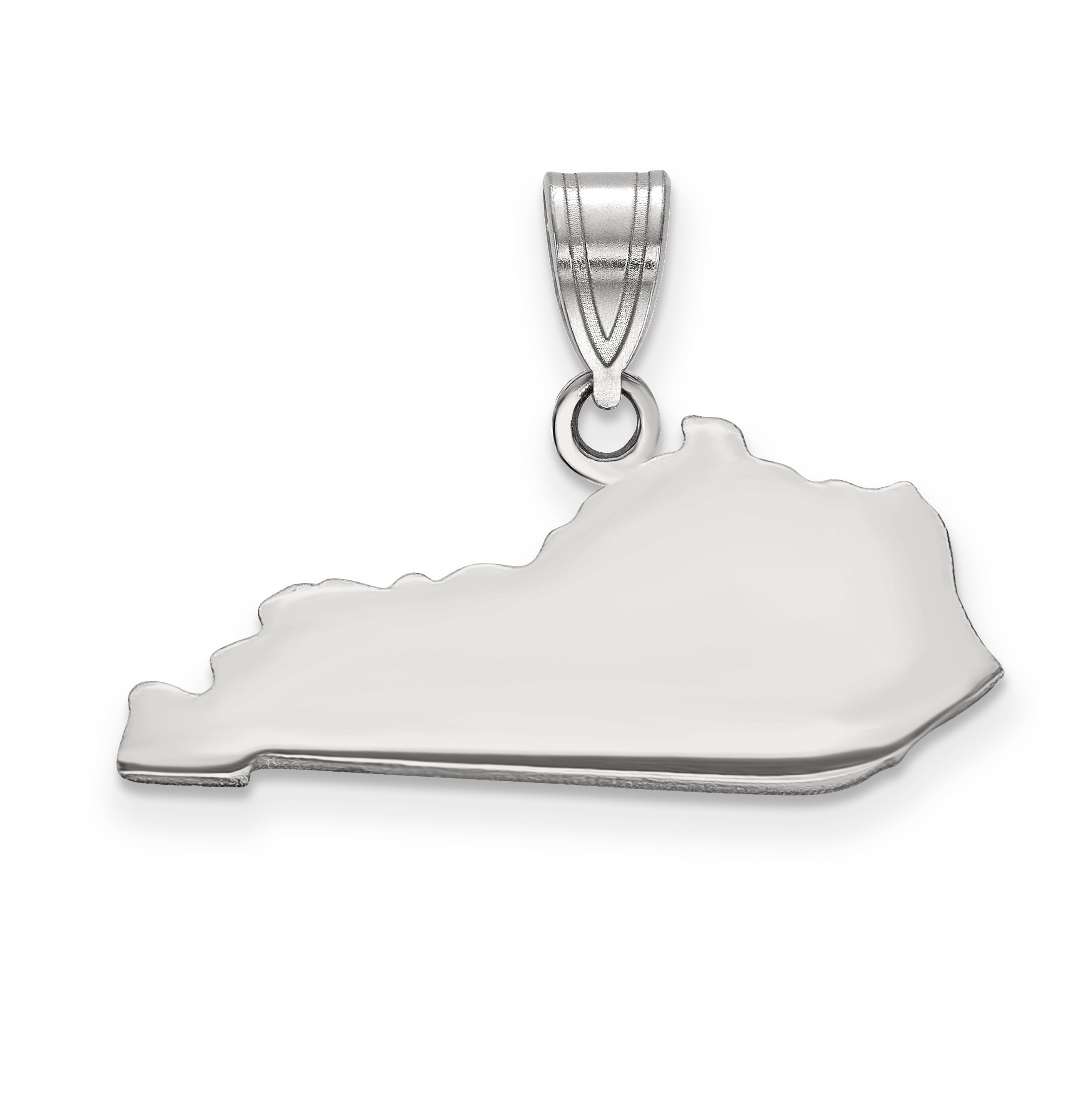 Sterling Silver Silver/Rhodium Plated Kentucky State Pendant