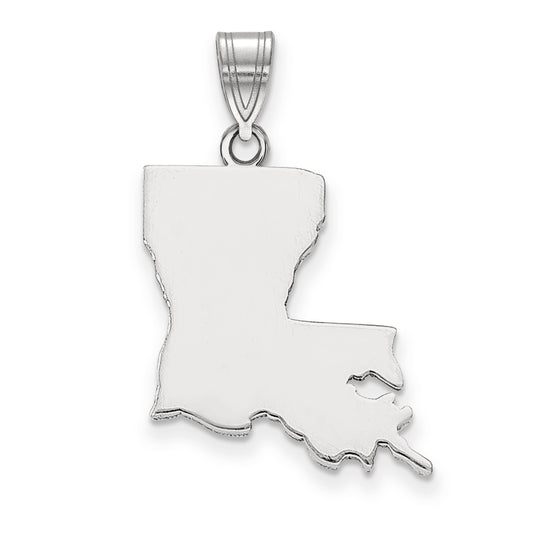 14K White Gold 14Kw Louisiana State Pendant
