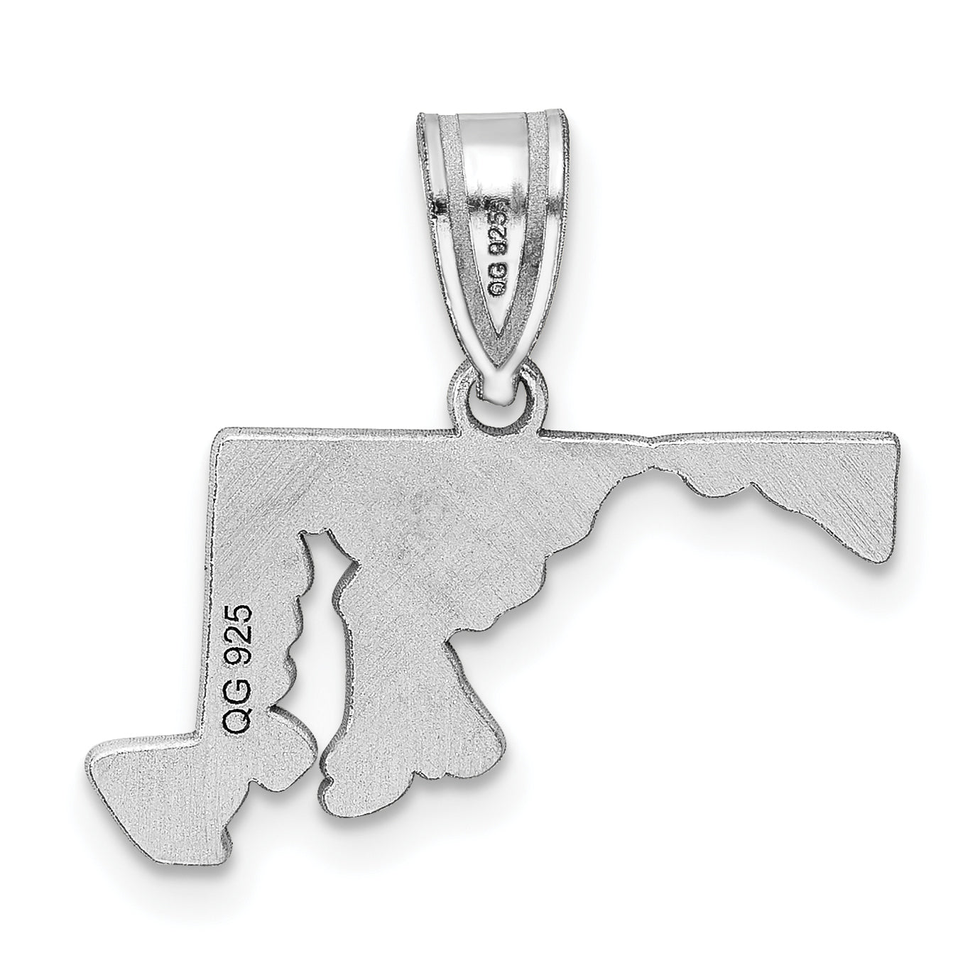 Sterling Silver Silver/Rhodium Plated Maryland State Pendant