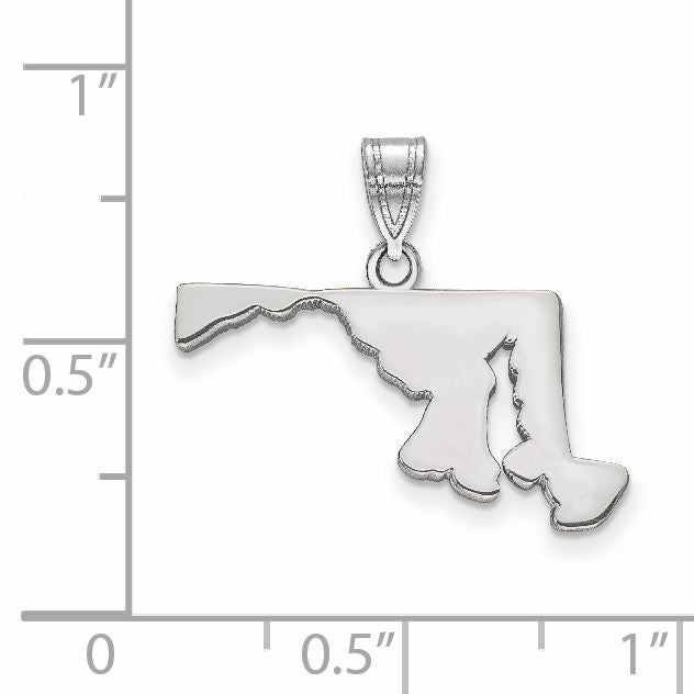 14K White Gold 14Kw Maryland State Pendant