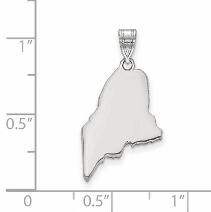 14K White Gold 14Kw Maine State Pendant