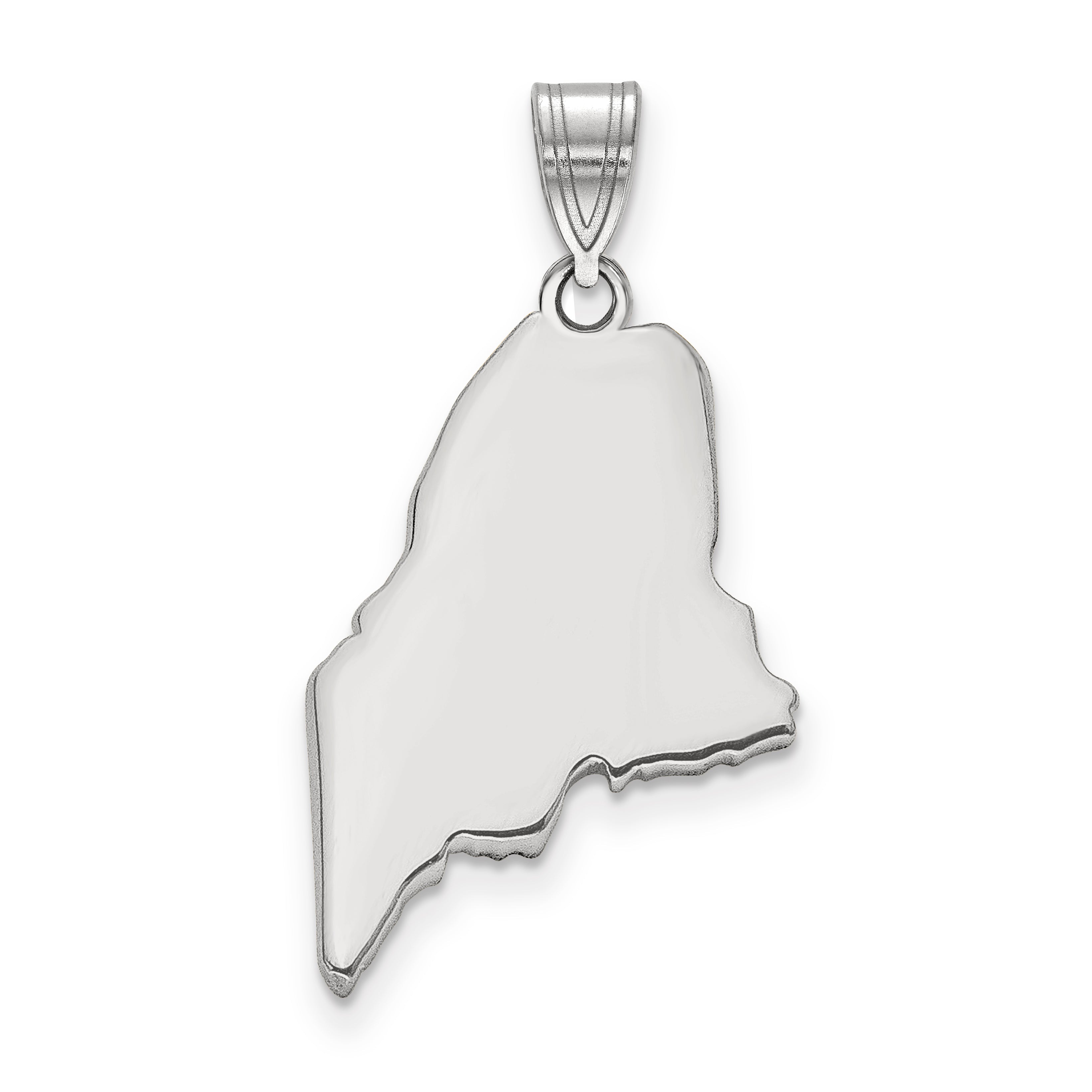 14K White Gold 14Kw Maine State Pendant