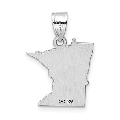 14k White Gold 14KW Minnesota State Pendant