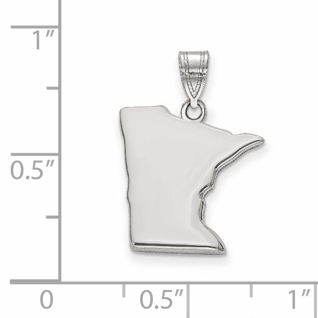 14k White Gold 14KW Minnesota State Pendant