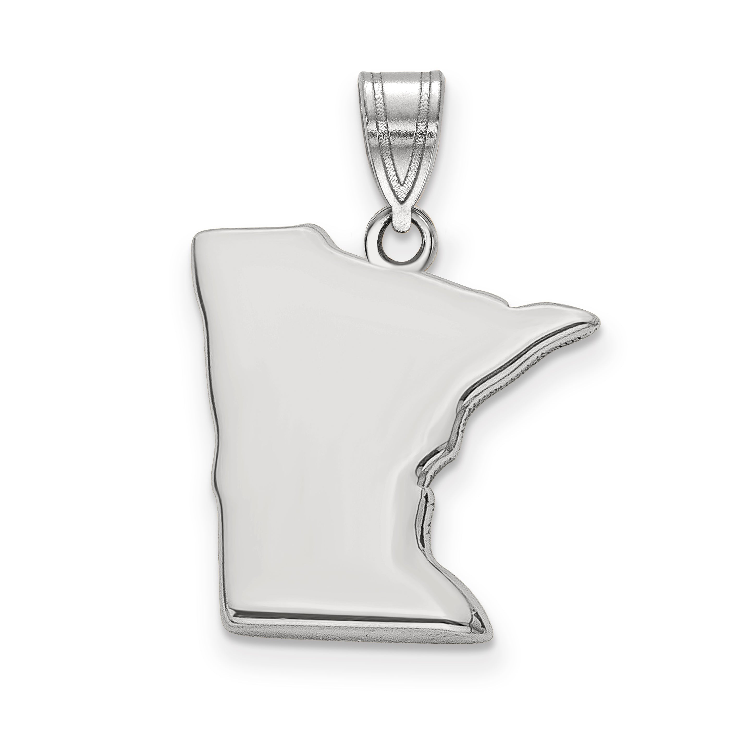 Sterling Silver Silver/Rhodium Plated Minnesota State Pendant