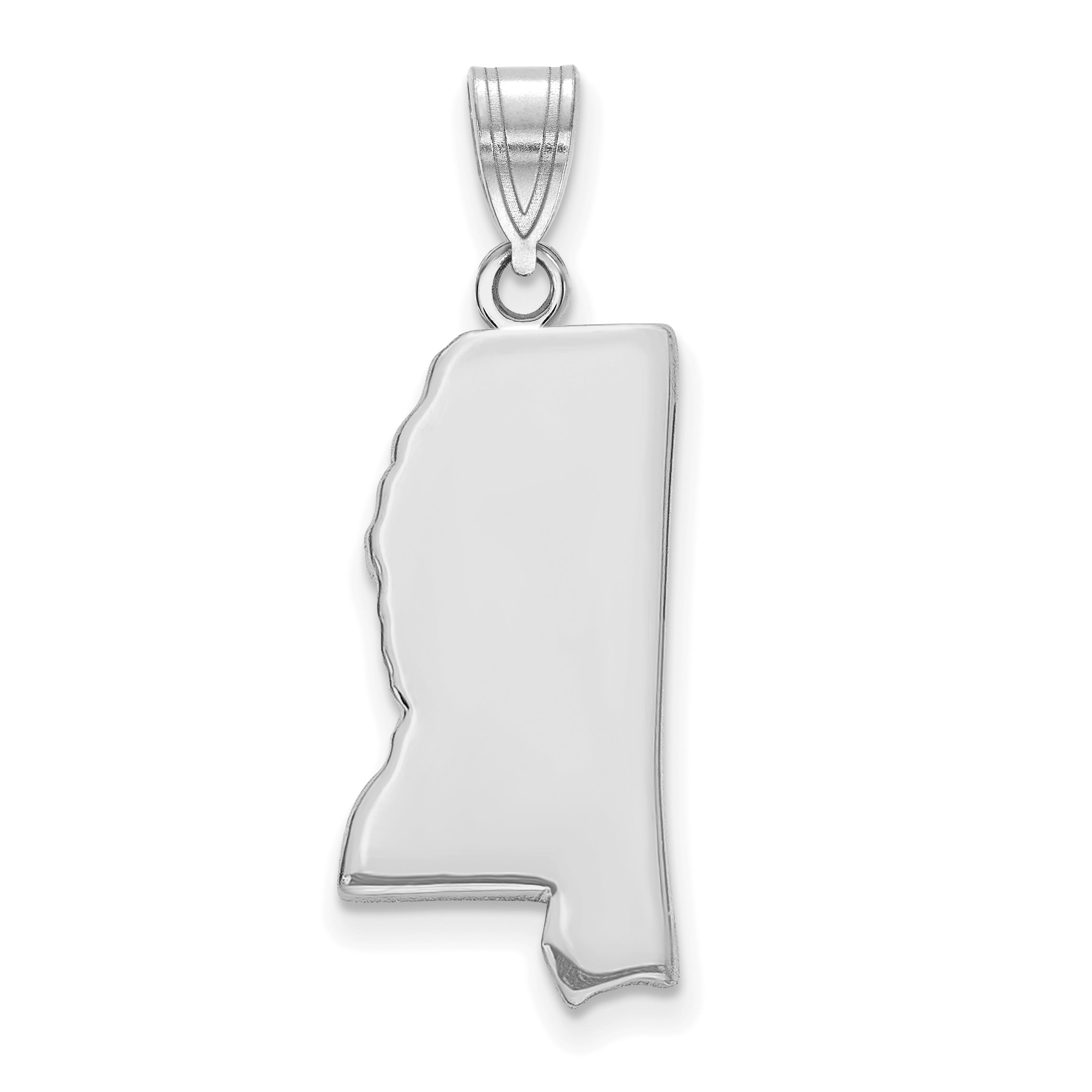 14k White Gold 14KW Mississippi State Pendant