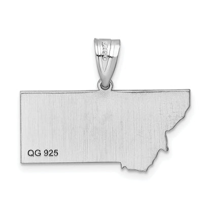 14K White Gold 14Kw Montana State Pendant