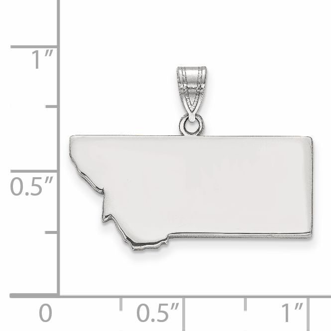 14K White Gold 14Kw Montana State Pendant