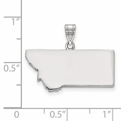 14K White Gold 14Kw Montana State Pendant
