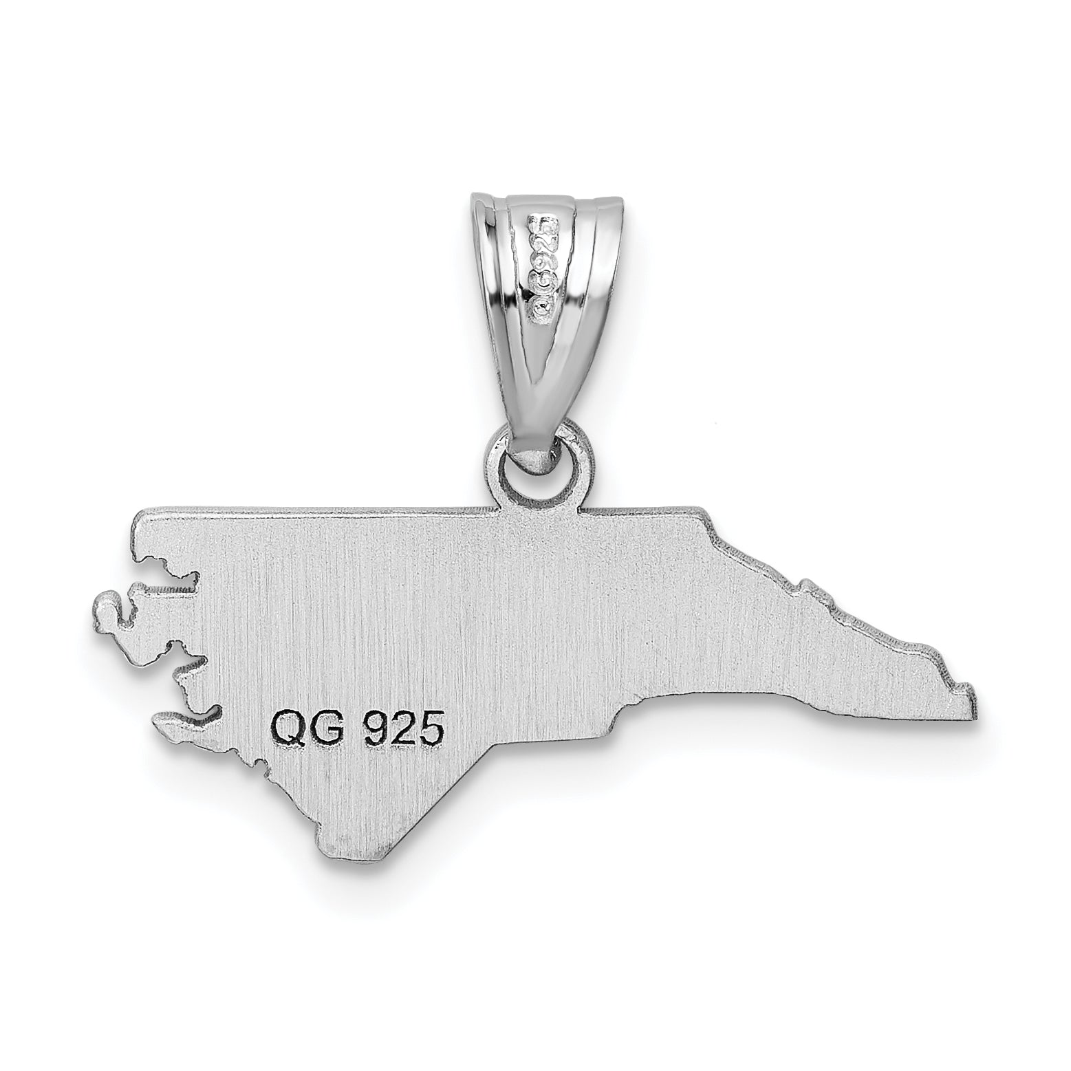 14k White Gold 14KW North Carolina State Pendant