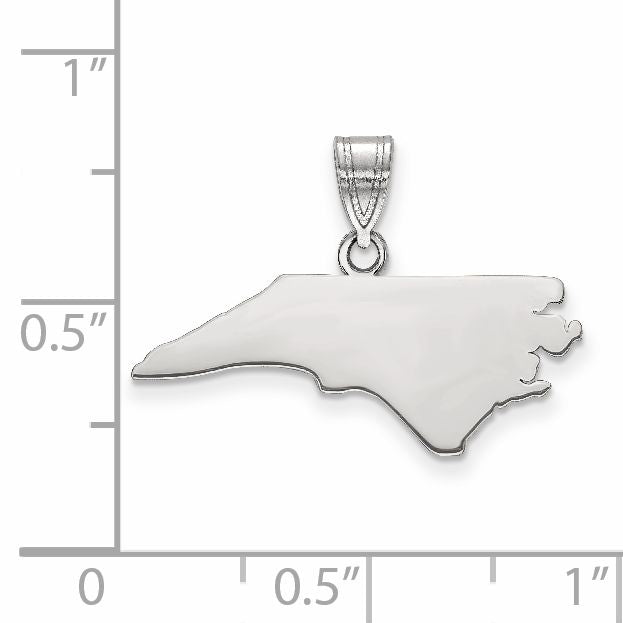 14k White Gold 14KW North Carolina State Pendant