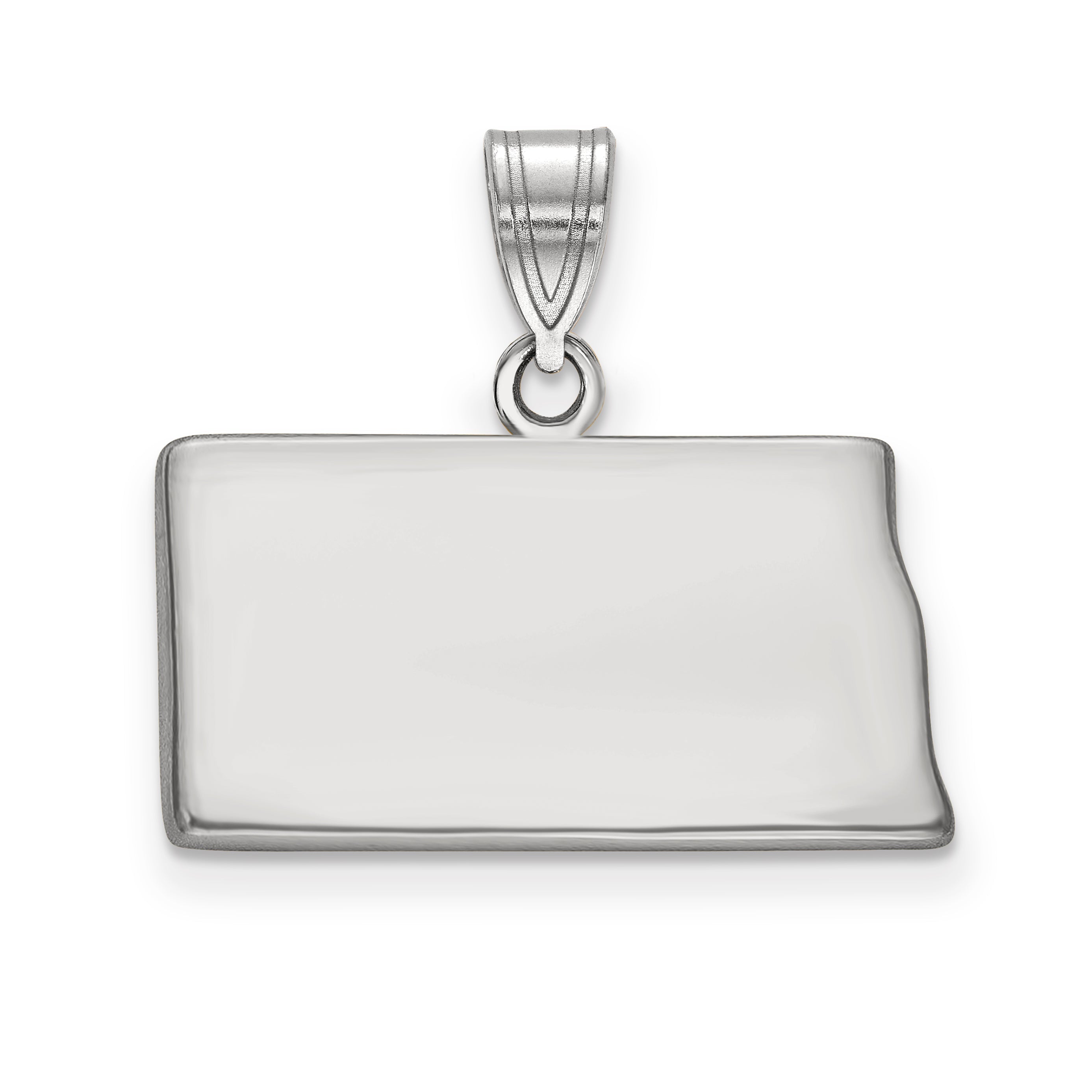 Sterling Silver Silver/Rhodium Plated North Dakota State Pendant