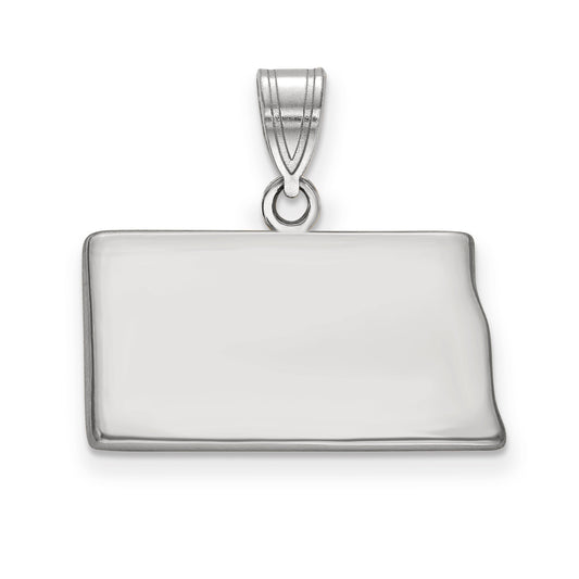 14K White Gold 14Kw North Dakota State Pendant
