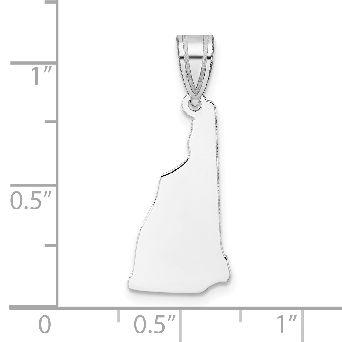 Sterling Silver Silver/Rhodium Plated New Hampshire State Pendant