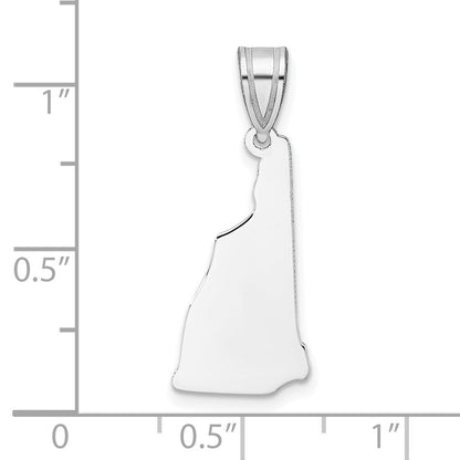 Sterling Silver Silver/Rhodium Plated New Hampshire State Pendant