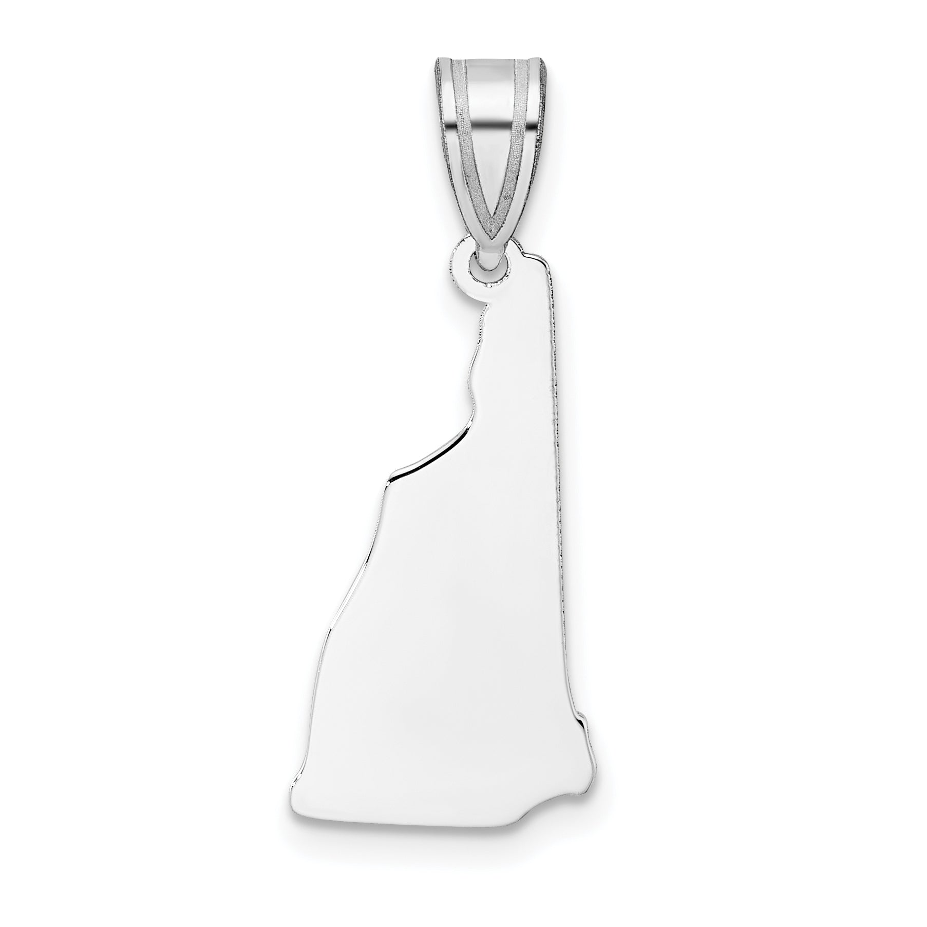 Sterling Silver Silver/Rhodium Plated New Hampshire State Pendant