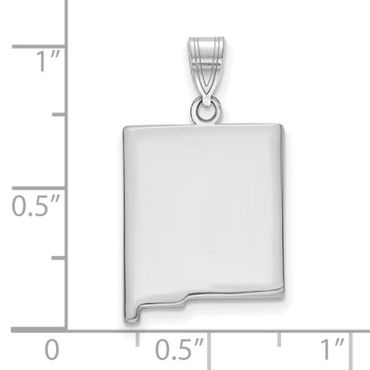 Sterling Silver Silver/Rhodium Plated New Mexico State Pendant