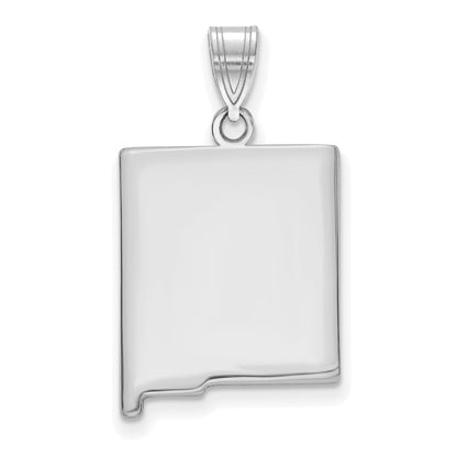 Sterling Silver Silver/Rhodium Plated New Mexico State Pendant