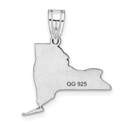 14k White Gold 14KW New York State Pendant
