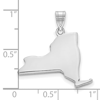 14k White Gold 14KW New York State Pendant