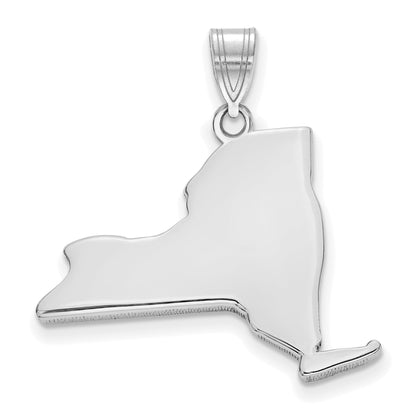 14k White Gold 14KW New York State Pendant