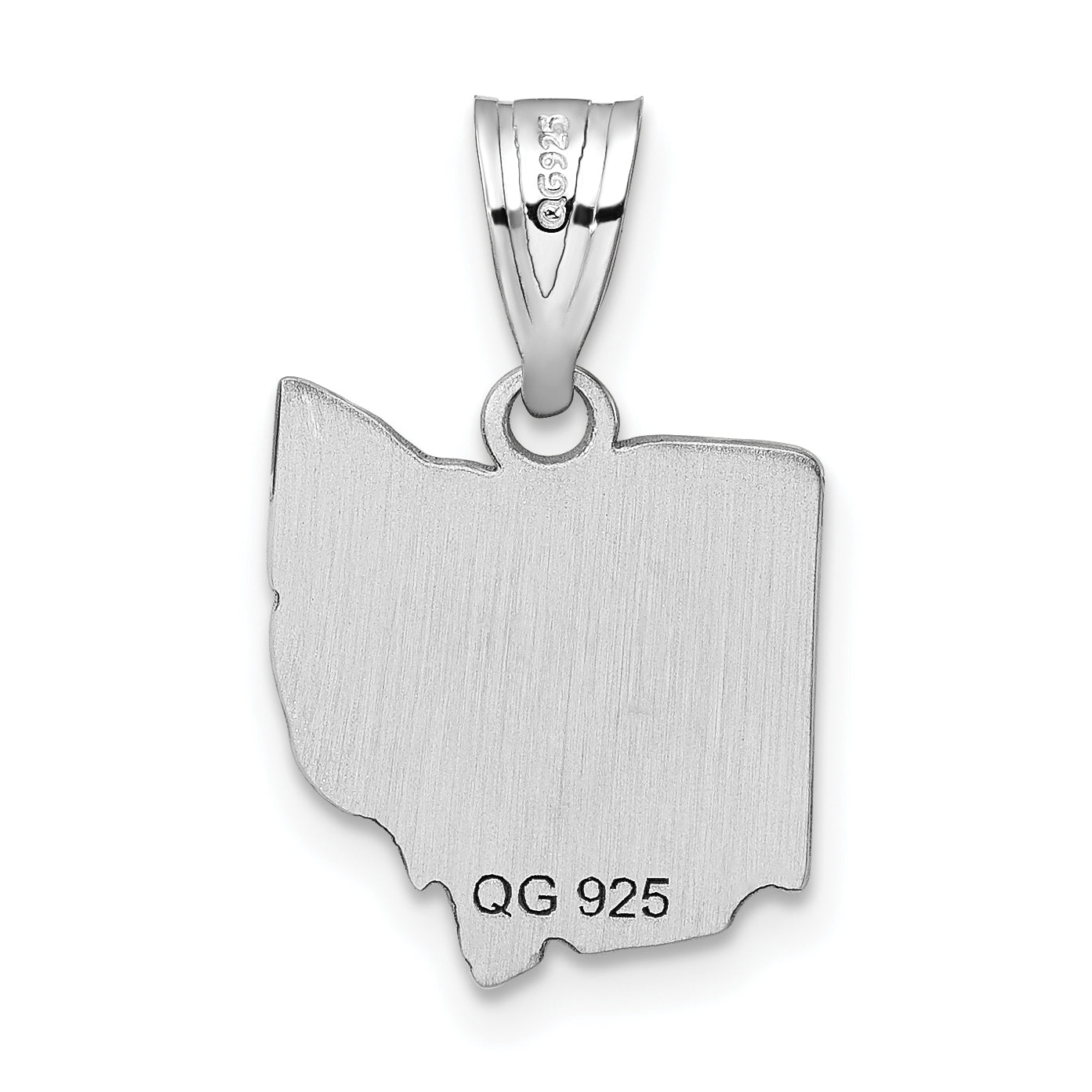 14k White Gold 14KW Ohio State Pendant